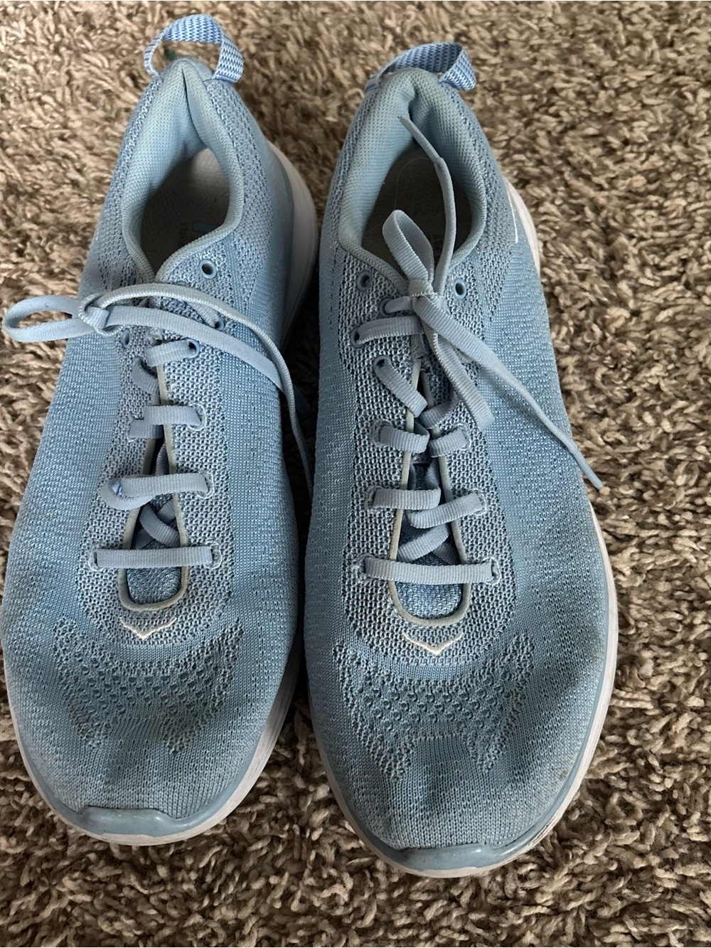 Women's Light Blue Knit Athletic Sneakers 9.5
